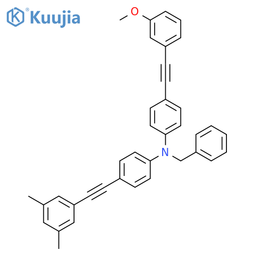 Benzenemethanamine,N-[4-[(3,5-dimethylphenyl)ethynyl]phenyl]-N-[4-[(3-methoxyphenyl)ethynyl]phenyl]- structure