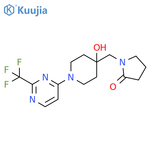 2-Pyrrolidinone,1-[[4-hydroxy-1-[2-(trifluoromethyl)-4-pyrimidinyl]-4-piperidinyl]methyl]- structure