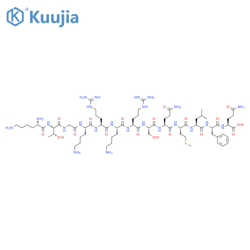 L-Glutamine,L-lysyl-L-threonylglycyl-L-lysyl-L-arginyl-L-lysyl-L-arginyl-L-seryl-L-glutaminyl-L-methionyl-L-leucyl-L-phenylalanyl- structure