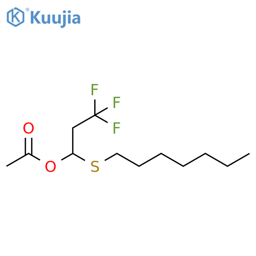 1-Propanol, 3,3,3-trifluoro-1-(heptylthio)-, acetate structure
