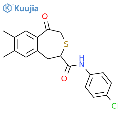 3-Benzothiepin-2-carboxamide,N-(4-chlorophenyl)-1,2,4,5-tetrahydro-7,8-dimethyl-5-oxo- structure