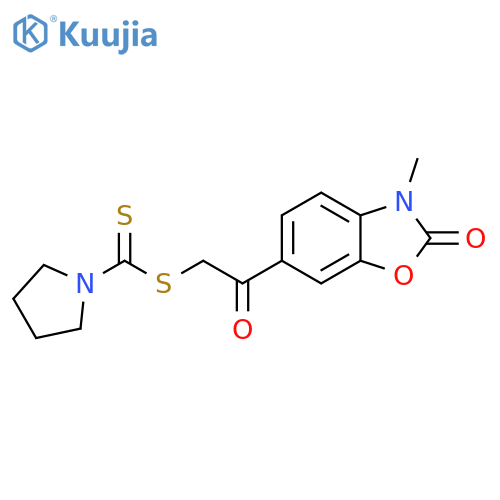 1-Pyrrolidinecarbodithioic acid,2-(2,3-dihydro-3-methyl-2-oxo-6-benzoxazolyl)-2-oxoethyl ester structure