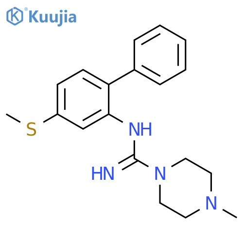 1-Piperazinecarboximidamide,4-methyl-N-[4-(methylthio)[1,1'-biphenyl]-2-yl]- structure
