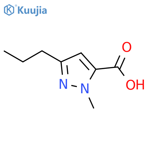 1-Methyl-3-propyl-1H-pyrazole-5-carboxylic acid structure