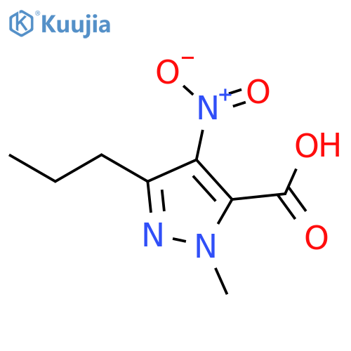 1-Methyl-4-nitro-3-propyl-1H-pyrazole-5-carboxylic acid structure