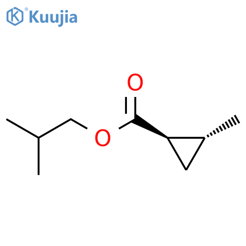 Cyclopropanecarboxylic acid, 2-methyl-, 2-methylpropyl ester, trans- structure