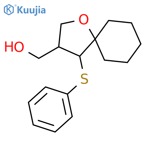 1-Oxaspiro[4.5]decane-3-methanol, 4-(phenylthio)-, trans- structure