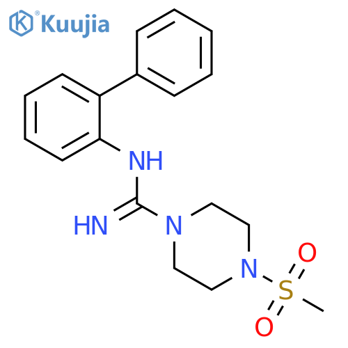 1-Piperazinecarboximidamide, N-[1,1'-biphenyl]-2-yl-4-(methylsulfonyl)- structure