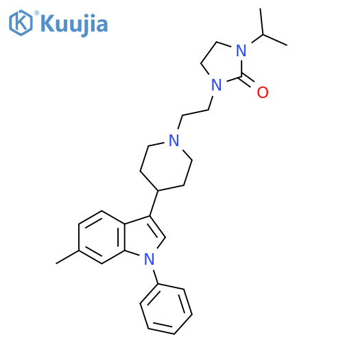 2-Imidazolidinone,1-(1-methylethyl)-3-[2-[4-(6-methyl-1-phenyl-1H-indol-3-yl)-1-piperidinyl]ethyl]- structure