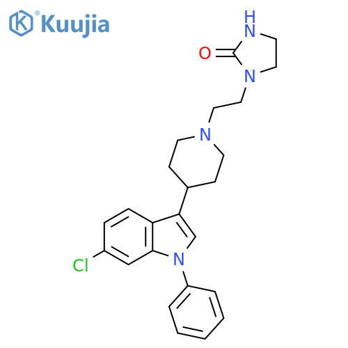 2-Imidazolidinone,1-[2-[4-(6-chloro-1-phenyl-1H-indol-3-yl)-1-piperidinyl]ethyl]- structure