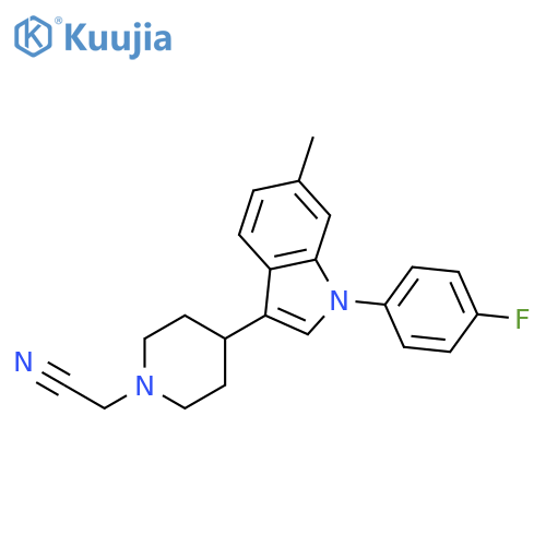 1-Piperidineacetonitrile, 4-[1-(4-fluorophenyl)-6-methyl-1H-indol-3-yl]- structure