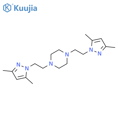 Piperazine, 1,4-bis[2-(3,5-dimethyl-1H-pyrazol-1-yl)ethyl]- structure