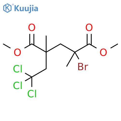 Pentanedioic acid, 2-bromo-2,4-dimethyl-4-(2,2,2-trichloroethyl)-,dimethyl ester structure