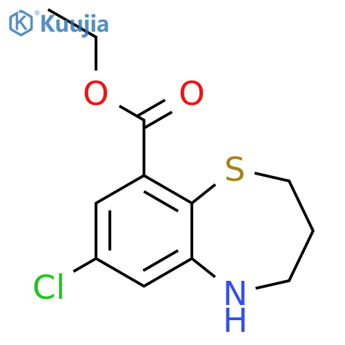 1,5-Benzothiazepine-9-carboxylic acid, 7-chloro-2,3,4,5-tetrahydro-, ethyl ester structure