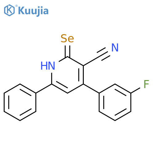 3-Pyridinecarbonitrile,4-(3-fluorophenyl)-1,2-dihydro-6-phenyl-2-selenoxo- structure