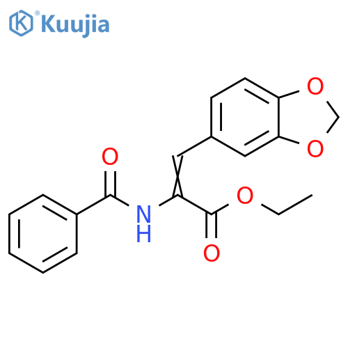 2-Propenoic acid, 3-(1,3-benzodioxol-5-yl)-2-(benzoylamino)-, ethyl ester structure