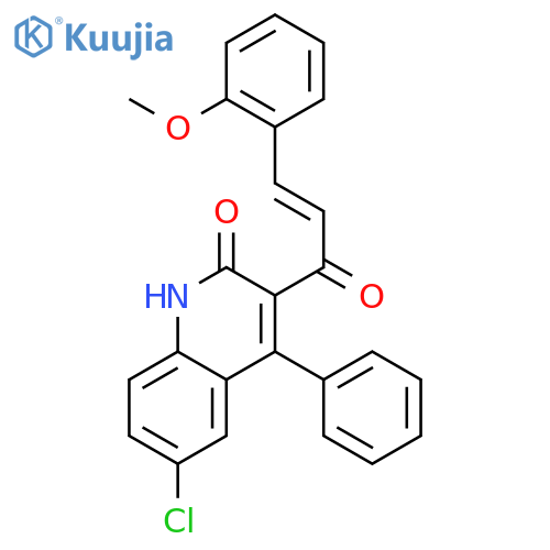 6-chloro-3-[(2E)-3-(2-methoxyphenyl)prop-2-enoyl]-4-phenyl-1,2-dihydroquinolin-2-one structure