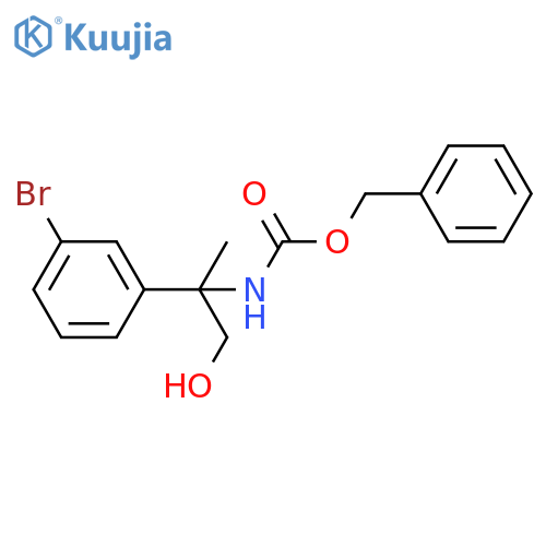 benzyl N-2-(3-bromophenyl)-1-hydroxypropan-2-ylcarbamate structure