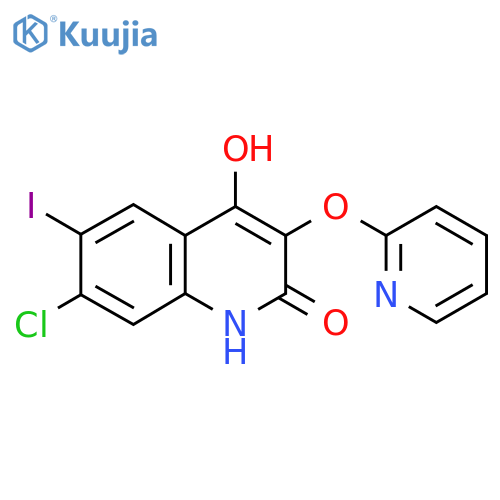 7-Chloro-4-hydroxy-6-iodo-3-(pyridin-2-yloxy)quinolin-2(1H)-one structure