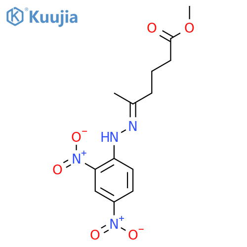 Hexanoic acid, 5-[(2,4-dinitrophenyl)hydrazono]-, methyl ester structure