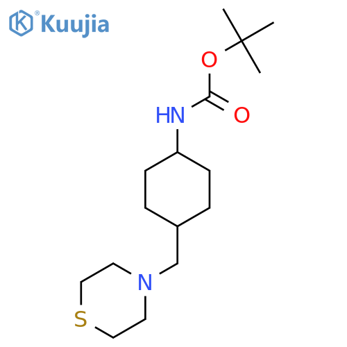 Tert-butyl trans-4-(thiomorpholinomethyl)cyclohexylcarbamate structure