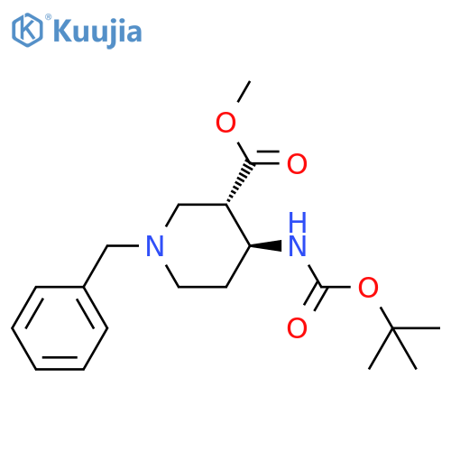 trans-Methyl 1-benzyl-4-(boc-amino)piperidine-3-carboxylate structure