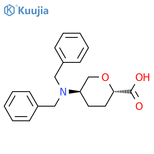 (2S,5R)-5-(dibenzylamino)oxane-2-carboxylic acid structure