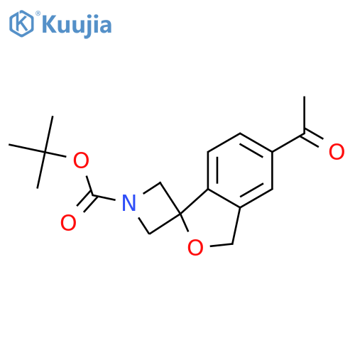 tert-butyl 5'-acetyl-3'H-spiro[azetidine-3,1'-[2]benzofuran]-1-carboxylate structure