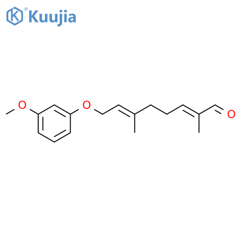 2,6-Octadienal, 8-(3-methoxyphenoxy)-2,6-dimethyl-, (E,E)- structure