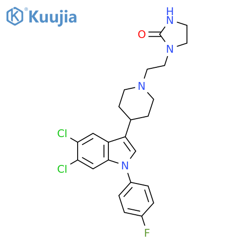 2-Imidazolidinone,1-[2-[4-[5,6-dichloro-1-(4-fluorophenyl)-1H-indol-3-yl]-1-piperidinyl]ethyl]- structure