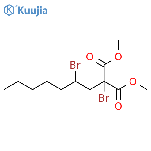 Propanedioic acid, bromo(2-bromoheptyl)-, dimethyl ester structure