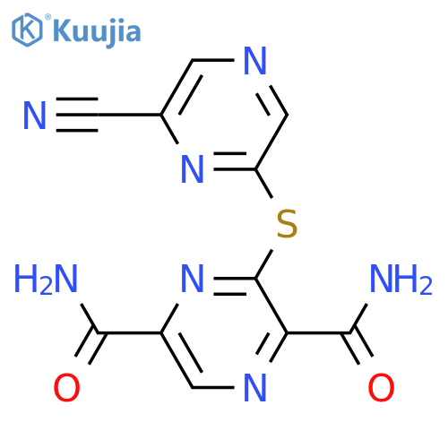 2,5-Pyrazinedicarboxamide, 3-[(6-cyanopyrazinyl)thio]- structure