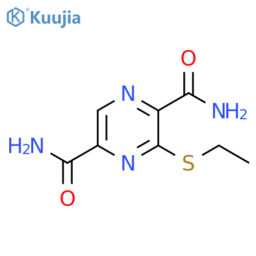 2,5-Pyrazinedicarboxamide, 3-(ethylthio)- structure