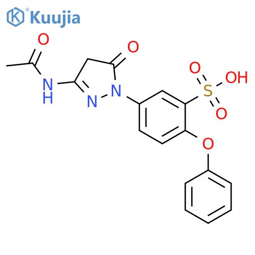 Benzenesulfonic acid,5-[3-(acetylamino)-4,5-dihydro-5-oxo-1H-pyrazol-1-yl]-2-phenoxy- structure