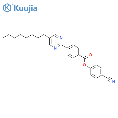 Benzoic acid, 4-(5-octyl-2-pyrimidinyl)-, 4-cyanophenyl ester structure