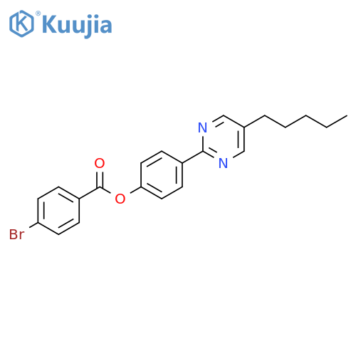 Benzoic acid, 4-bromo-, 4-(5-pentyl-2-pyrimidinyl)phenyl ester structure