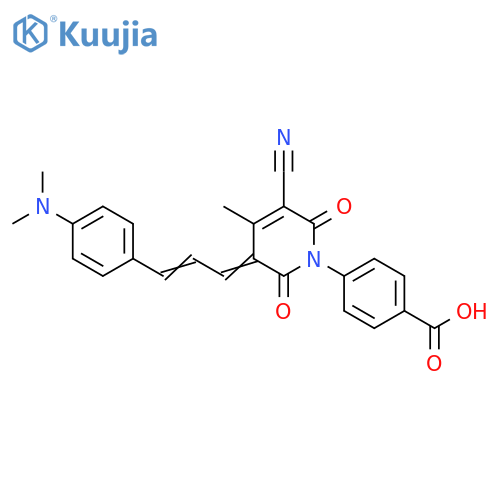 Benzoic acid,4-[5-cyano-3-[3-[4-(dimethylamino)phenyl]-2-propenylidene]-3,6-dihydro-4-methyl-2,6-dioxo-1(2H)-pyridinyl]- structure