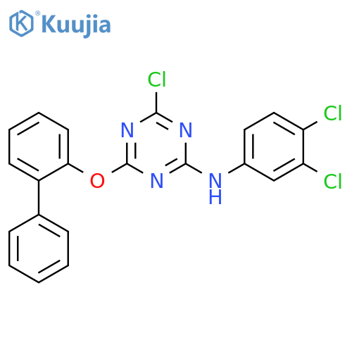 1,3,5-Triazin-2-amine, 4-([1,1'-biphenyl]-2-yloxy)-6-chloro-N-(3,4-dichlorophenyl)- structure