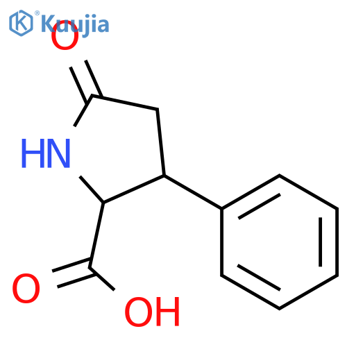 Proline, 5-oxo-3-phenyl-, trans- structure