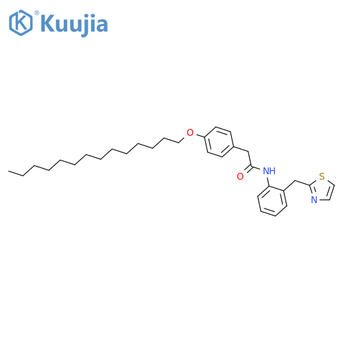 Benzeneacetamide, 4-(tetradecyloxy)-N-[2-(2-thiazolylmethyl)phenyl]- structure