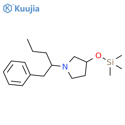 Pyrrolidine, 1-[1-(phenylmethyl)butyl]-3-[(trimethylsilyl)oxy]- structure