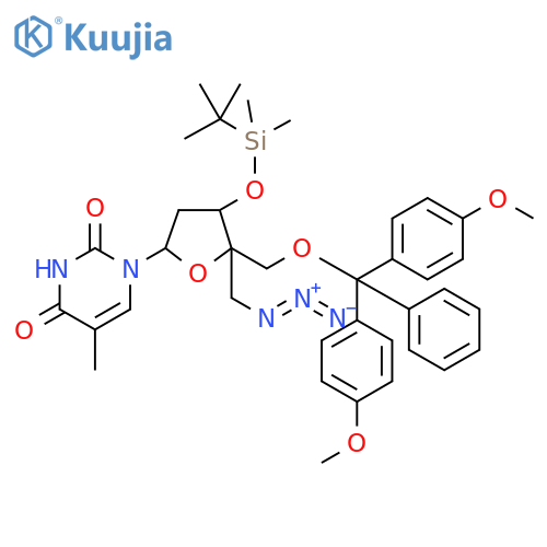 Thymidine,5'-azido-4'-[[bis(4-methoxyphenyl)phenylmethoxy]methyl]-5'-deoxy-3'-O-[(1,1-dimethylethyl)dimethylsilyl]- structure