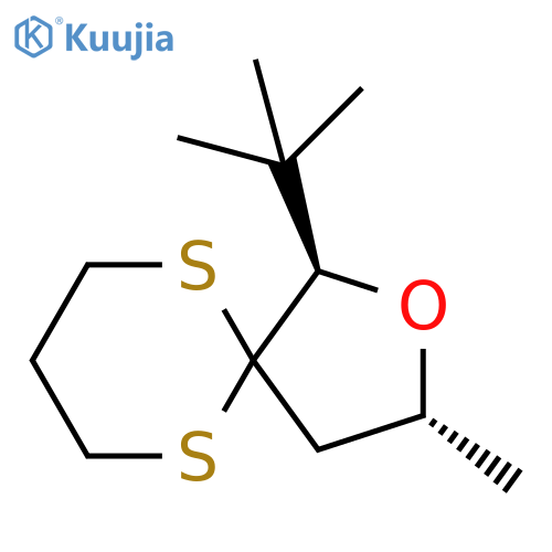 2-Oxa-6,10-dithiaspiro[4.5]decane, 1-(1,1-dimethylethyl)-3-methyl-, trans- (9CI) structure
