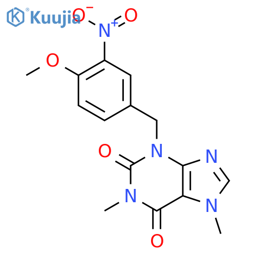 1H-Purine-2,6-dione,3,7-dihydro-3-[(4-methoxy-3-nitrophenyl)methyl]-1,7-dimethyl- structure