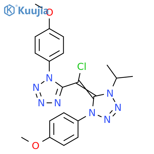 1H-Tetrazole,5-[chloro[1-(4-methoxyphenyl)-1H-tetrazol-5-yl]methylene]-4,5-dihydro-1-(4-methoxyphenyl)-4-(1-methylethyl)- structure