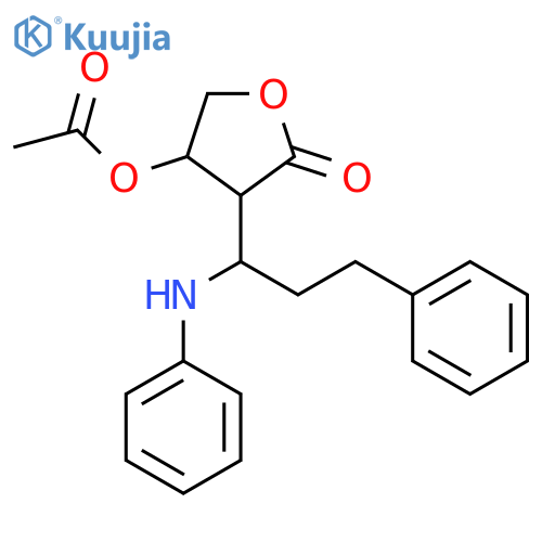 2(3H)-Furanone,4-(acetyloxy)dihydro-3-[3-phenyl-1-(phenylamino)propyl]- structure