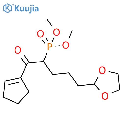 Phosphonic acid, [1-(1-cyclopenten-1-ylcarbonyl)-4-(1,3-dioxolan-2-yl)butyl]-, dimethyl ester (9CI) structure