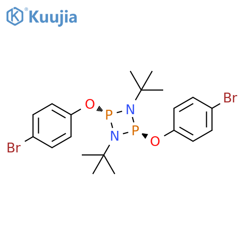 1,3,2,4-Diazadiphosphetidine, 2,4-bis(4-bromophenoxy)-1,3-bis(1,1-dimethylethyl)-, trans- structure