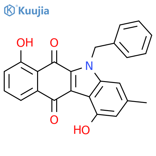 5H-Benzo[b]carbazole-6,11-dione,1,7-dihydroxy-3-methyl-5-(phenylmethyl)- structure