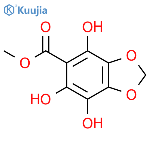 1,3-Benzodioxole-5-carboxylic acid, 4,6,7-trihydroxy-, methyl ester structure